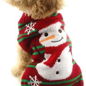 Dog Snow Sweater - Snowman Holiday Pet Clothes for Small Dogs and Cats - Christmas Xmas New Year (Snowman, M)