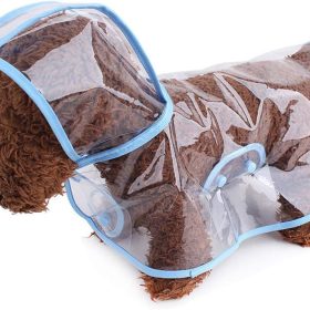 Pet Raincoat,Small Dog Waterproof Puppy Raincoat Coat Transparent Pet Dog Rainwear Clothes for Small Dogs Cats (S, Blue)