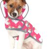 Dog Raincoat with Clear Hood Rain Jacket Poncho for Small Medium Large Dogs Unicorn Ducks Pink - M