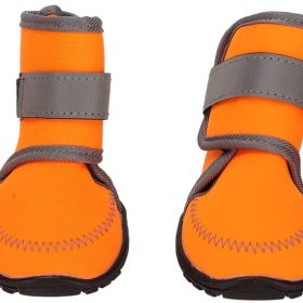 4Pcs Dog Shoes, Soft Rubber Pet Dog Protector Puppy Booties with Reflective Straps for Outdoor Activities (XL)