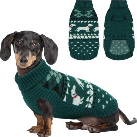 Dachshund Sweater, Turtleneck Dog Sweaters for Small Dogs, Warm Pullover Knitted Pet Coat, Cold Weather Dachshund Clothes, Fall/Winter Cozy Outfit (XS-XL)