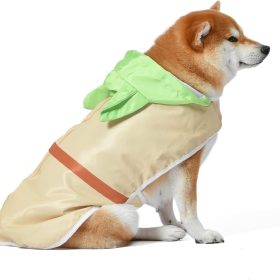 Star Wars for Pets Yoda Raincoat with Leash Attachment Slit - Dog Rain Jacket with Leash Hole - Officially Licensed Pet Apparel for Rainy Weather, Size Medium