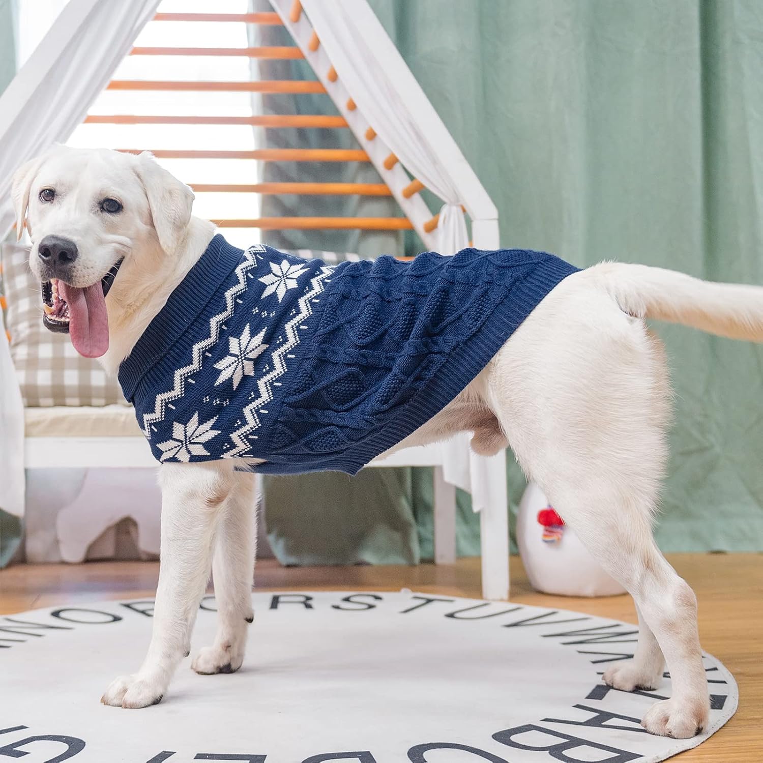 Warm Winter Dog Sweater - Cold Weather Pet Clothes for Small Medium Large Dogs Indoor Outdoor, Soft Classic Knit Puppy Apparel - Image 2