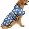 Dog Raincoat Jacket Reflective Adjustable Hooded Pet Poncho Rain Coat with Leash Hole for Small to X-Large Dogs Rubber Ducks - L