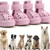 Dog Shoes for Hot Pavement,Non-Slip Waterproof Breathable Easy to Clean Put On and Take Off Dog Boots,Paw Protector for Hot Summer Roads Winter Snow (Pink, Size 8:(3.15"x2.56")(L*W))