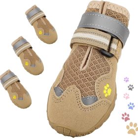 Dog Shoes for Large Medium Small Dog, Mesh Breathable Dog Shoes for Hot Pavement, Anti-Slip Dogs Boots Paw Protectors with Reflective for Outdoor Walking Indoor Hardfloors (Size 8)