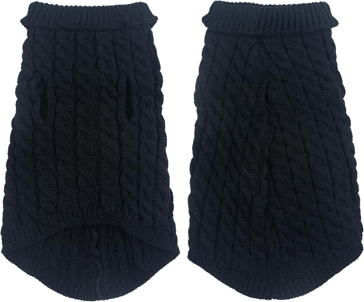 Dog Sweater, Black M Pullover Sweater, Turtleneck Knitwear, Puppy Outfits for Small and Medium Dogs, Warm Clothes for Bulldog, Poodle, Yorkshire etc. - Image 2