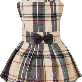 Classic Plaid Dog Dress Cute Puppy Clothes Outfit Medium
